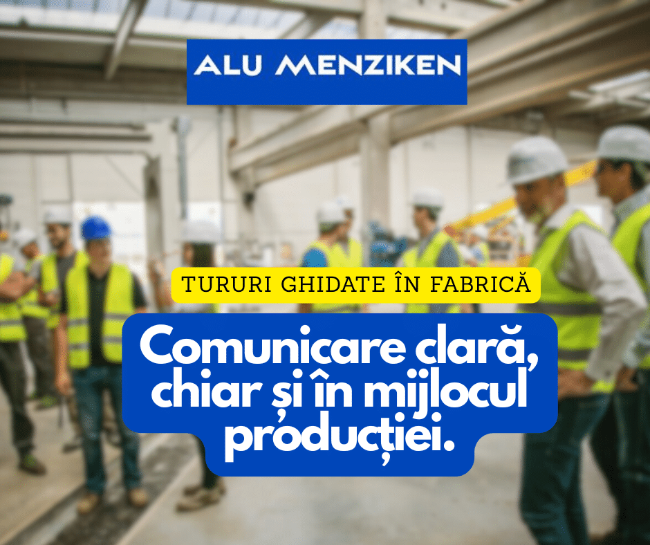 Studiu de caz Alu-Menziken: cum un sistem tour-guide eTour de la Amro a transformat complet experiența vizitatorilor în fabrică – comunicare clară, igienă și mobilitate în medii zgomotoase.